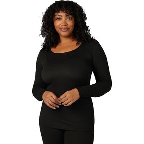 32 Degrees Women's Lightweight Baselayer Scoop Top | Form Fitting | Long Sleeve | 4-Way Stretch | Thermal