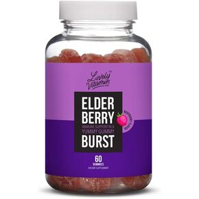 LIVELY VITAMIN CO. Elderberry Burst Gummies for Kids & Adults - Boosts Immune Health - Helps Avoid Colds & Illness - Black Elderberry, Vitamin C & Zinc - 3 Grams of Sugar - No Gelatin - 120 Gummies