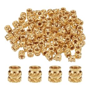 uxcell 100pcs M3 Threaded Inserts Brass Heat Set Insert M3x4mm, OD 5mm Knurled Insert Nuts, 3D Printing Brass Nuts Female Threaded Inserts Nuts
