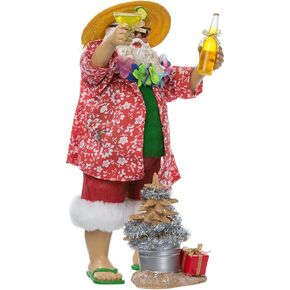 Kurt Adler Fabriche' Beach Santa, 10-Inch, 2-Piece set