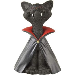 JFSM INC. Halloween Decorative Whimsical Black Cat Vampire Figurine Cat Home Office Decoration - Happy Cat Collection - Gifts for Cat Lovers, Cat Lover Gifts for Women, Cat Lover Gifts for Men,
