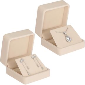 2 Pieces Velvet Earring Gift Box, Small Jewelry Earring Storage Holder Display Boxes For Earring Stud Necklace, Jewelry Showcase With Stereo Display Cardboard (BLACK)