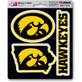 FANMATS NCAA University of Iowa 3 Piece Decal Set