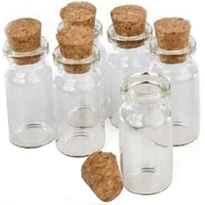 5ml Package of 146 Small Mini Glass Jars with Cork Stoppers - Size: 1-1/2" Tall X 3/4 Inches Diameter