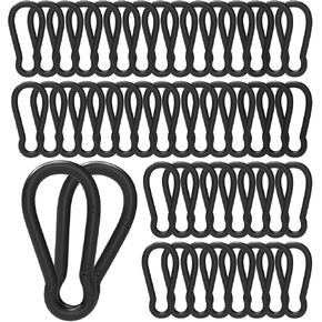 Heavy Duty Carabiner Clip 4 Inch, 36Pcs M10 3/8" Black Large Spring Snap Hook, Quick Link Keychain Hook for Outdoor Camping, Swing, Hammock, Hiking, Gym, 770LBS Holding Capacity
