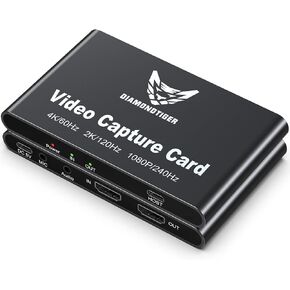 HDMI Capture Card for Streaming and Recording - 4K@60HZ, 1080P@240HZ,HDR VRR Passthrough Near-Zero Latency Video Capture Card for PS5, Xbox Series X/S, Nintendo in OBS™, Twitch,YouTube