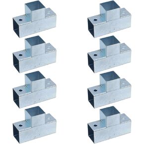 Wealrit 8 Pcs 3 Way Connector for 2 Inch Square Tube, Steel Square Tube Fittings for Guardrail Fence Railing T-Shaped Pergola Brackets(2 Inch)