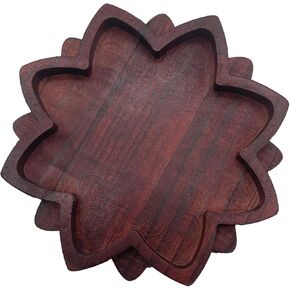 1 PC Lotus Crystal Decorated Wooden Tray Mandala Crystal Tray Wooden Crystal Holder Stone Tray Wooden Jewelry Board Shelf Healing Crystal Organizer