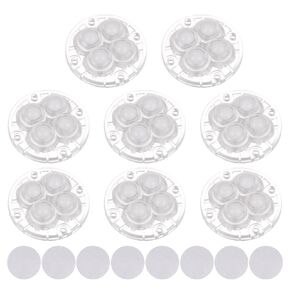 uxcell 8pcs Self Adhesive Mini Caster Wheels Universal Nylon Wheel 360° Rotation Sticky Swivel Pulley for Kitchen Small Appliances Storage Bins Coffee Makers, Transparent