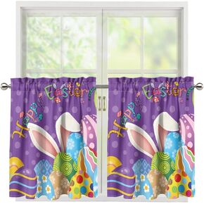 Kitchen Curtains Tier Curtain Snowman Christmas 27.5 Inch Cafe Curtains Farmhouse for Bathroom 2 Panels Black Short Window Tiers