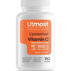 Liposomal Vitamin C with Super Bioflavonoids – 1000MG Vitamin C and 100MG Super Bioflavonoid Complex for Enhanced Wellness- Vitamin C Supplement with Natural Ingredients for Adults (180 capsules)