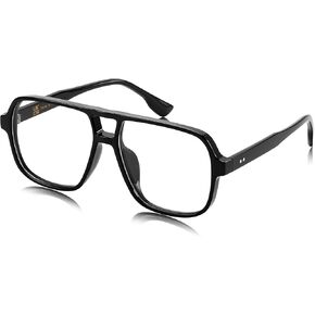 FEISEDY Blue Light Blocking Glasses Clear Square Computer Lightweight Pilot Glasses Frame B4167