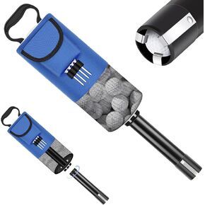 Golf Ball Retriever, Shag Bag for Golf Balls with Detachable Plastic Tube, Golf Balls Shagger Grabber, Ball Collector, Golf Ball Shagger with Pocket & Tee Holder