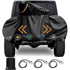 Bike Covers for Transport on Rear Rack,Fits for 2 Bicycles Car RV Travel Use,Waterproof Outdoor 600D Polyester,Rip-stop Windproof,Top Reinforce on Handlebar,with Extra 3 Fixed Bungee Cords