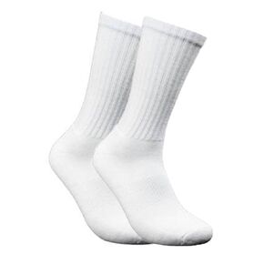 Unisex Crew White with Red and Blue Stripes,1 Pair, Size Medium