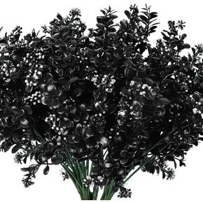Faux Outdoor Fern Plastic Plants for Decoration Uv Bushes for Outside Green Plants Artificial Decor Outdoor Artificial Ferns for Pots Artificial Ferns for Window Box Home Farmhouse Décor (Rosy)