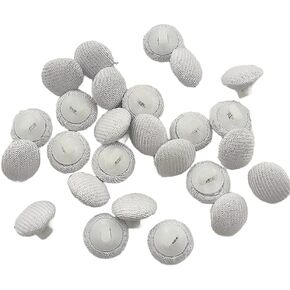 30pcs Beige Fabric Satin Cloth Covered Buttons with Shank Vintage Round Buttons for Clothes, Sewing,DIY Crafts, Scrapbooking Decorations Buttons and Wedding Dress Buttons 20mm