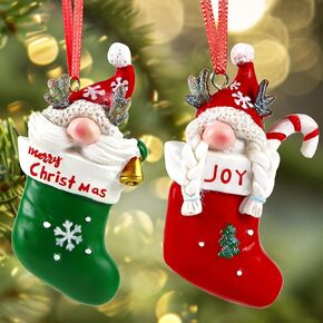 زينة شجرة الكريسماس جنوم قطعتان من الديكور الداخلي للتعليق، تمثال لطيف قابل للتجميع للمنزل في الهواء الطلق in Kuwait