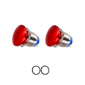 2 Pcs Mushroom Push Button Switch 22mm Waterproof 1NO SPST Momentary Start Button On-Off ，Mouting Domed Screw Terminal SPST 3A 250V (22mm, Yellow)