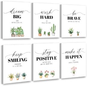 6 Pack Art Acoustic Panels 12 x 16 Inspirational Self Adhesive Soundproof Wall Panels Motivational Decorative Sound Absorbing Panels Studio Acoustic Treatment Home Decorations