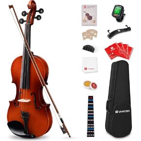 Vangoa 4/4 Full Size Violin Set for Beginners, Entry-level Fiddle Kit for Kids, Adults, Girls, Complete Starter Accessories Bundle with Rubber Muter, Purple