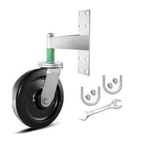 Fence Gate Wheels 6 or 8 inch for Metal Tube Gate 1000-1400lb Capacity 360 Degree Rotation Spring-Loaded Heavy Duty Gate Caster with Screwdriver &Screws (Silver, 1000 lbs 6 inch 1pcs)