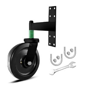 Fence Gate Wheels 6 or 8 inch for Metal Tube Gate 1000-1400lb Capacity 360 Degree Rotation Spring-Loaded Heavy Duty Gate Caster with Screwdriver &Screws (Black 1or 2pcs) (Black, 1400LBS 8inch 1pcs)