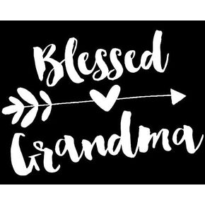Blessed Grandma White Decal Vinyl Sticker|Cars Trucks Vans Walls Laptop| White |5.5 x 4 in|LLI495