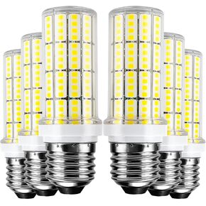 Led Light Bulb 6pcs 200w Equivalent 2500 Lumen 5000k Cool Daylight White 20w Super Bright Led Bulb E26/E27 Base Waterproof Led Corn Light Bulb for Home Garage Warehouse Indoor Outdoor Led Corn Bulbs