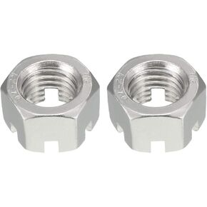 uxcell M20 x 2.5mm Pitch 304 Stainless Steel Slotted Hex Nuts, Pack of 2