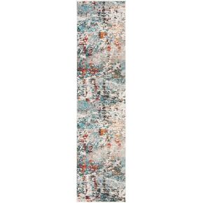 SAFAVIEH Madison Collection Area Rug - 5' Square, Grey & Blue, Modern Abstract Design, Non-Shedding & Easy Care, Ideal for High Traffic Areas in Living Room, Bedroom (MAD471F)