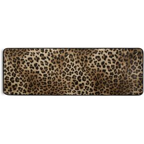 xigua Vintage Leopard Print Area Rug - 2' x 6' Washable Runner Rugs with Rubber Backing - Non Skid Floor Carpet for Indoor Living Room Hallway Kitchen