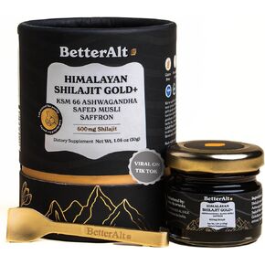 Pure Himalayan Shilajit Gold+ Pack of 2 with Ashwagandha, Safed Musli, Gokshura 30 gm| for Stamina, Recovery,and Strength| Vegan, Lab Tested with 16,000 ft Sourced Blend| 600 mg