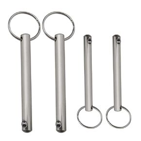 SING F LTD 4Pcs Quick Release Pins with Spring Loaded Ball End Circle Ring Carbon Steel Nickel Plated Bimini Top Pin - 6x60mm & 8x78mm