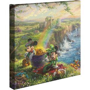 Thomas Kinkade Studios Disney Mickey and Minnie in Ireland 14 x 14 Gallery Wrapped Canvas