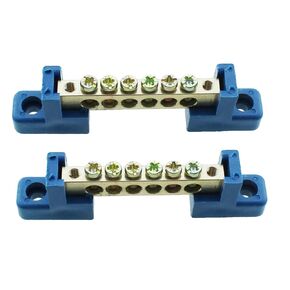 TAODAN 2PCS 83x12x21mm Ground Bus Terminal Block Brass 6 Position Terminal Block for Distribution Cabinet Power Distribution Box Mechanical Equipment Factory