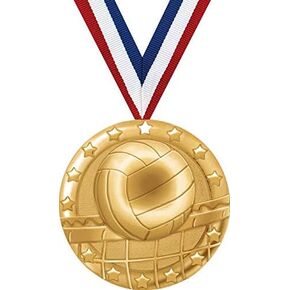 Volleyball Medals - 2" Gold Volleyball Team Medal Awards Prime