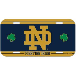WinCraft NCAA Notre Dame 61372081 License Plate, Black, 12"x6"