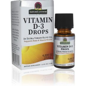 Natures Answer Platinum Vitamin D3 4000 IU Supplement Liquid Drop, 0.5 Ounce - 2 per case. | Immune Booster | Promotes Muscle & Bone Health