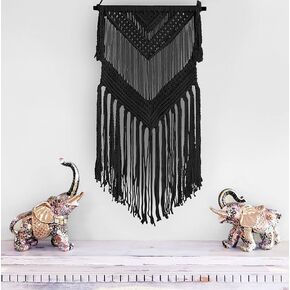 Livalaya Boho Macrame جدار معلق باللون البيج 16 بوصة × 36 بوصة ديكور فني جداري مزخرف بوهيمي حديث للمنزل، الشقة، النوم، غرفة النوم، الحضانة، ديكورات الحفلات، الزفاف، زخرفة الجدار