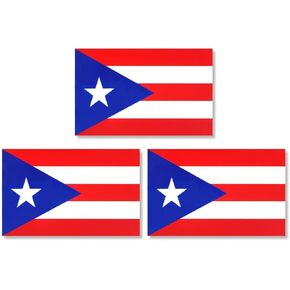 JBCD Puerto Rican Flag Magnet Decal Puerto Rico Magnet - for Car SUV Truck, 3 Pack, 3x5 Inches