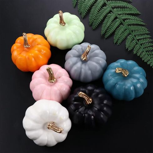 Leadigol 5PCS Pink Artificial Pumpkin 7.8cm Foam DIY Craft for Halloween Party Fall Weddings, Autumn Theme Party Thanksgiving Party Dinner Table Decoration in Saudi Arabia