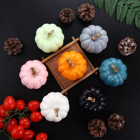 Leadigol 5PCS Pink Artificial Pumpkin 7.8cm Foam DIY Craft for Halloween Party Fall Weddings, Autumn Theme Party Thanksgiving Party Dinner Table Decoration in Saudi Arabia