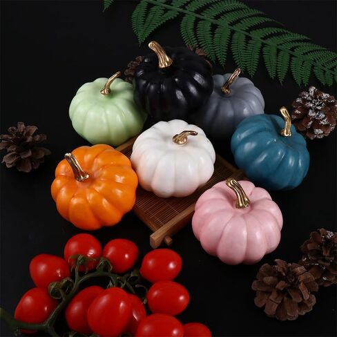 Leadigol 5PCS Pink Artificial Pumpkin 7.8cm Foam DIY Craft for Halloween Party Fall Weddings, Autumn Theme Party Thanksgiving Party Dinner Table Decoration in Saudi Arabia