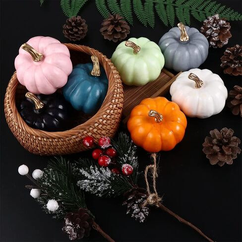 Leadigol 5PCS Pink Artificial Pumpkin 7.8cm Foam DIY Craft for Halloween Party Fall Weddings, Autumn Theme Party Thanksgiving Party Dinner Table Decoration in Saudi Arabia