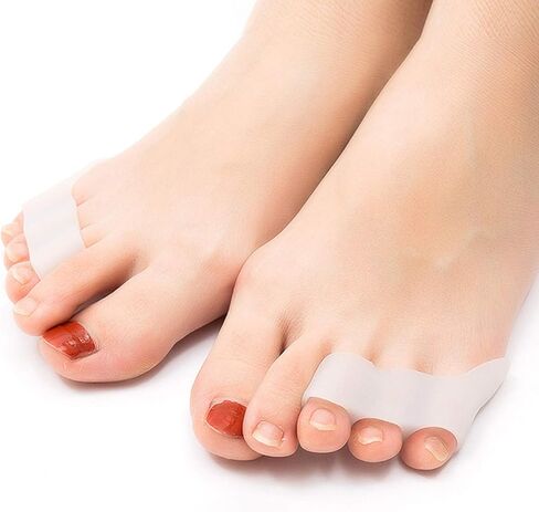 Pinky Toe Separator Protectors, Little Toe Separators for Overlapping Toes, 2 Pairs Men Women Soft Silicone Curled Pinky Toe Spacers Straightener Gel Hammer Toes Bunion Corrector Reduce Foot Pain in Saudi Arabia