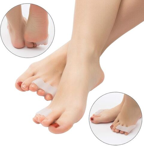 Pinky Toe Separator Protectors, Little Toe Separators for Overlapping Toes, 2 Pairs Men Women Soft Silicone Curled Pinky Toe Spacers Straightener Gel Hammer Toes Bunion Corrector Reduce Foot Pain in Saudi Arabia