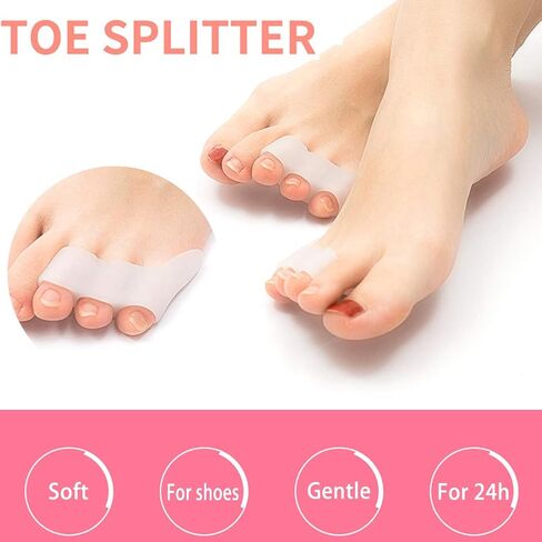 Pinky Toe Separator Protectors, Little Toe Separators for Overlapping Toes, 2 Pairs Men Women Soft Silicone Curled Pinky Toe Spacers Straightener Gel Hammer Toes Bunion Corrector Reduce Foot Pain in Saudi Arabia