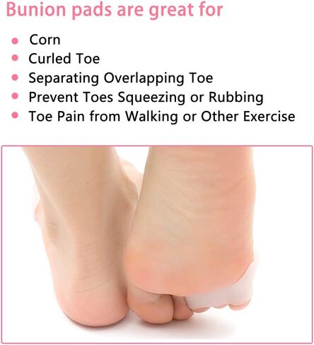 Pinky Toe Separator Protectors, Little Toe Separators for Overlapping Toes, 2 Pairs Men Women Soft Silicone Curled Pinky Toe Spacers Straightener Gel Hammer Toes Bunion Corrector Reduce Foot Pain in Saudi Arabia