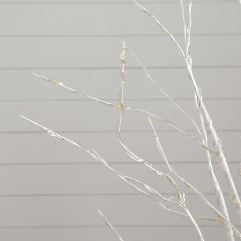 Nearly Natural 5-FT Pre-lit Artificial White Birch Tree with LED Lights, 240 Warm White LEDs for Indoor Home Décor, Fake Lighted Birch Tree for Winter, Valentine's Day, Easter Decorations in Saudi Arabia